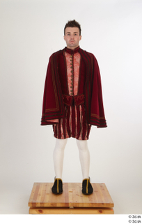  Photos Man in Historical Dress 27 a poses red cloak whole body 0001.jpg